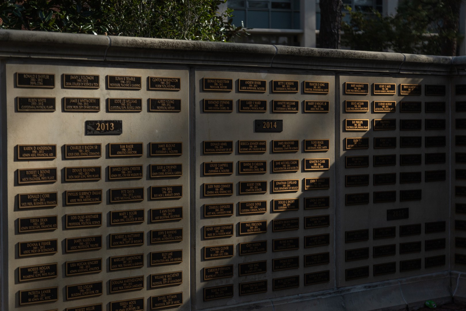 Builders of the University Terrace wall